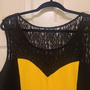 I LE New York Dress, size 14 black/yellow